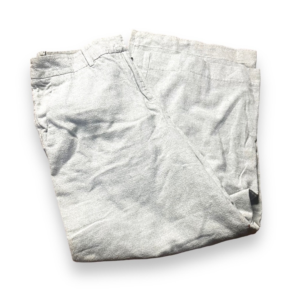 Grammar NYC Organic Cotton Wide Leg Pants Size 10 Gray Lightweight Business
